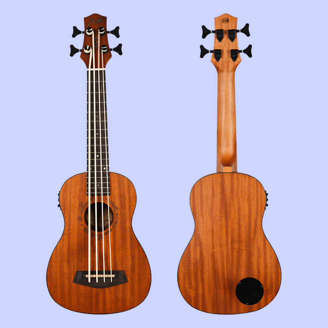 Flight Dubs Electro Acoustic Bass Ukulele with Padded Gig Bag