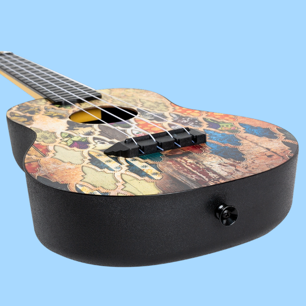 Flight Granada Print Travel Concert Ukulele with Gig Bag