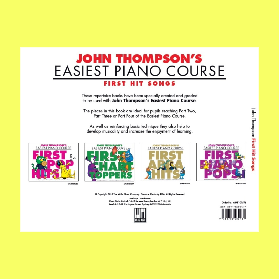 John Thompson's Easiest Piano Course - First Hit Songs Book