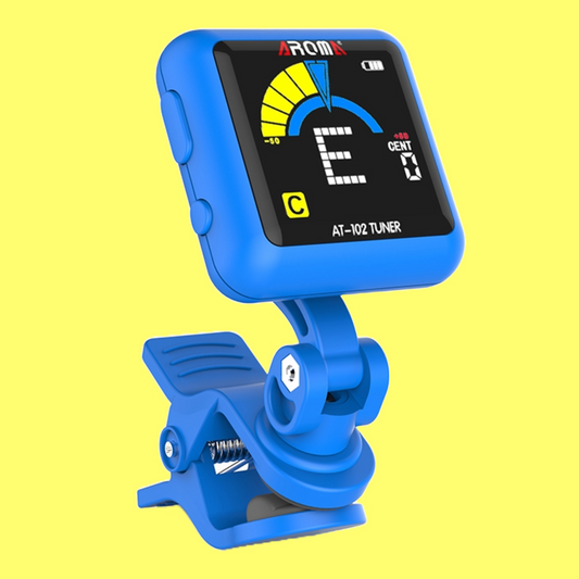 Aroma AT102 Rechargeable Chromatic Clip-on Tuner (Blue)