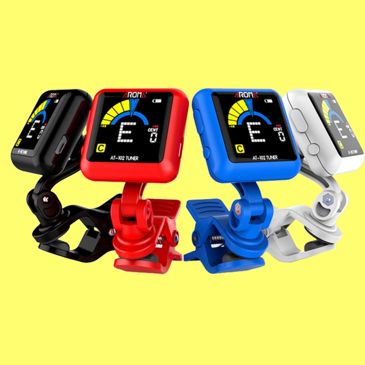 Aroma AT102 Rechargeable Chromatic Clip-on Tuner (Red)