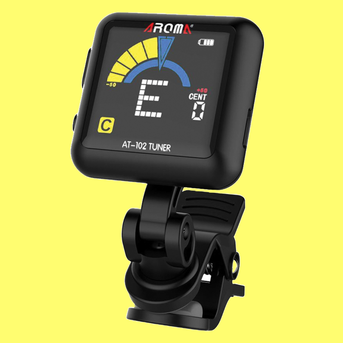 Aroma AT102 Rechargeable Chromatic Clip-on Tuner (Black)