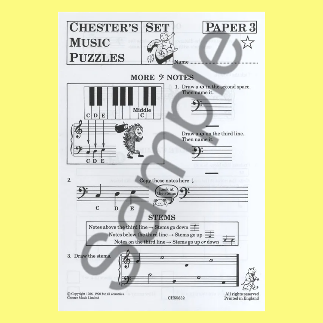 Chesters Music Puzzles - Set 2 Book