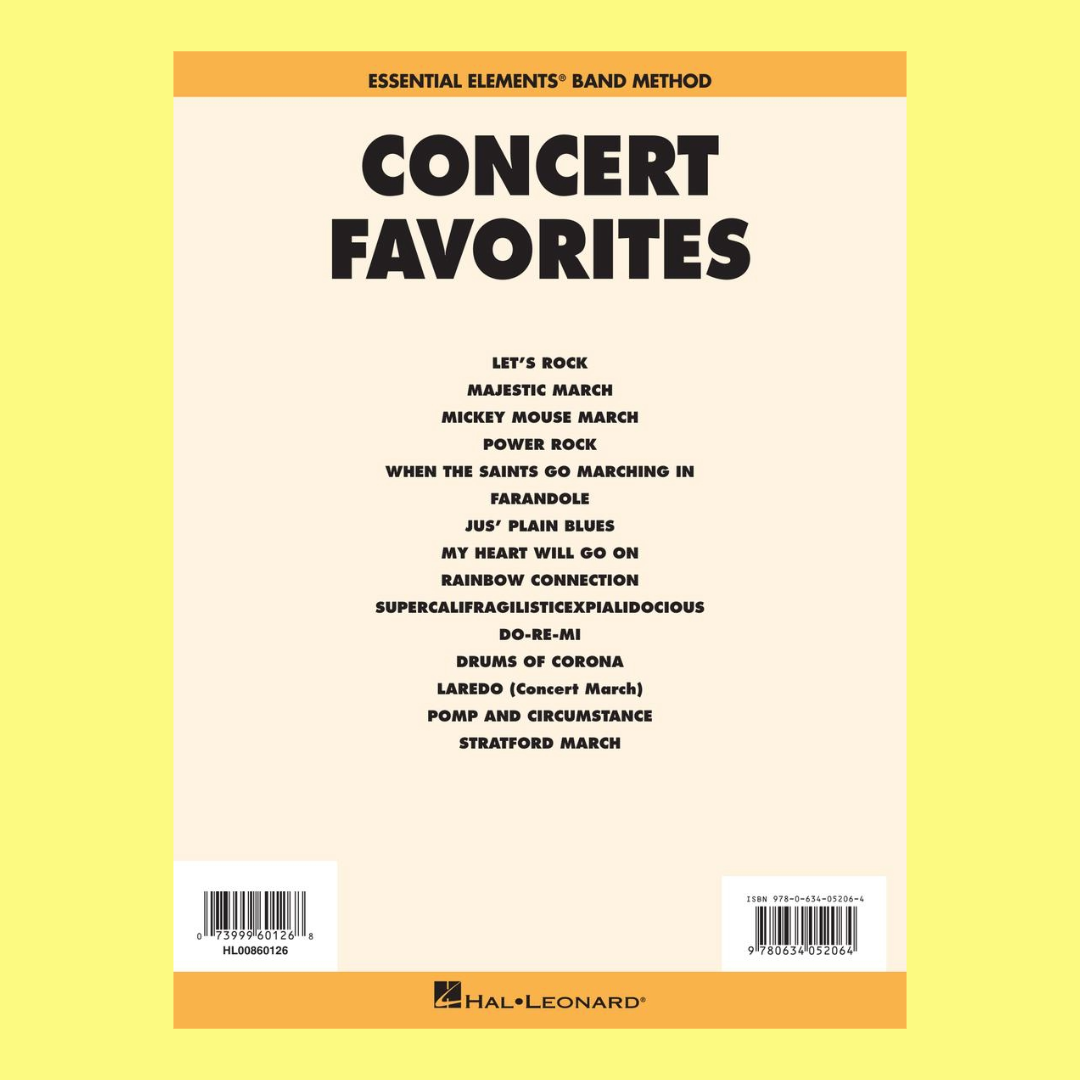 Essential Elements Concert Favorites Volume 1 - Bb Tenor Saxophone Book