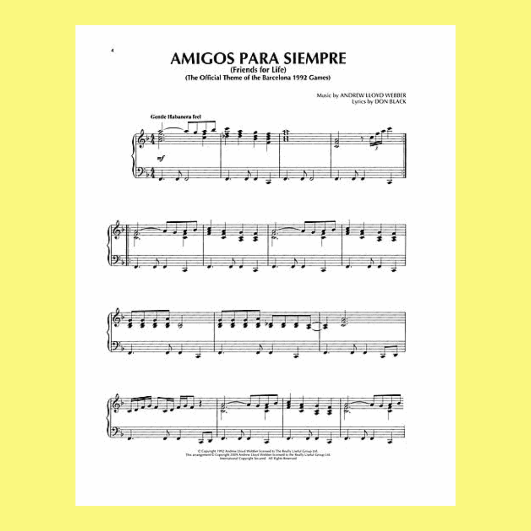 More Andrew Lloyd Webber Piano Solos Book