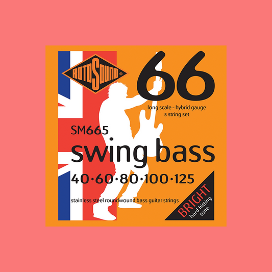 Rotosound RSM665 Swing Bass 66 Stainless Steel Long Scale 5-String Hybrid 40-125