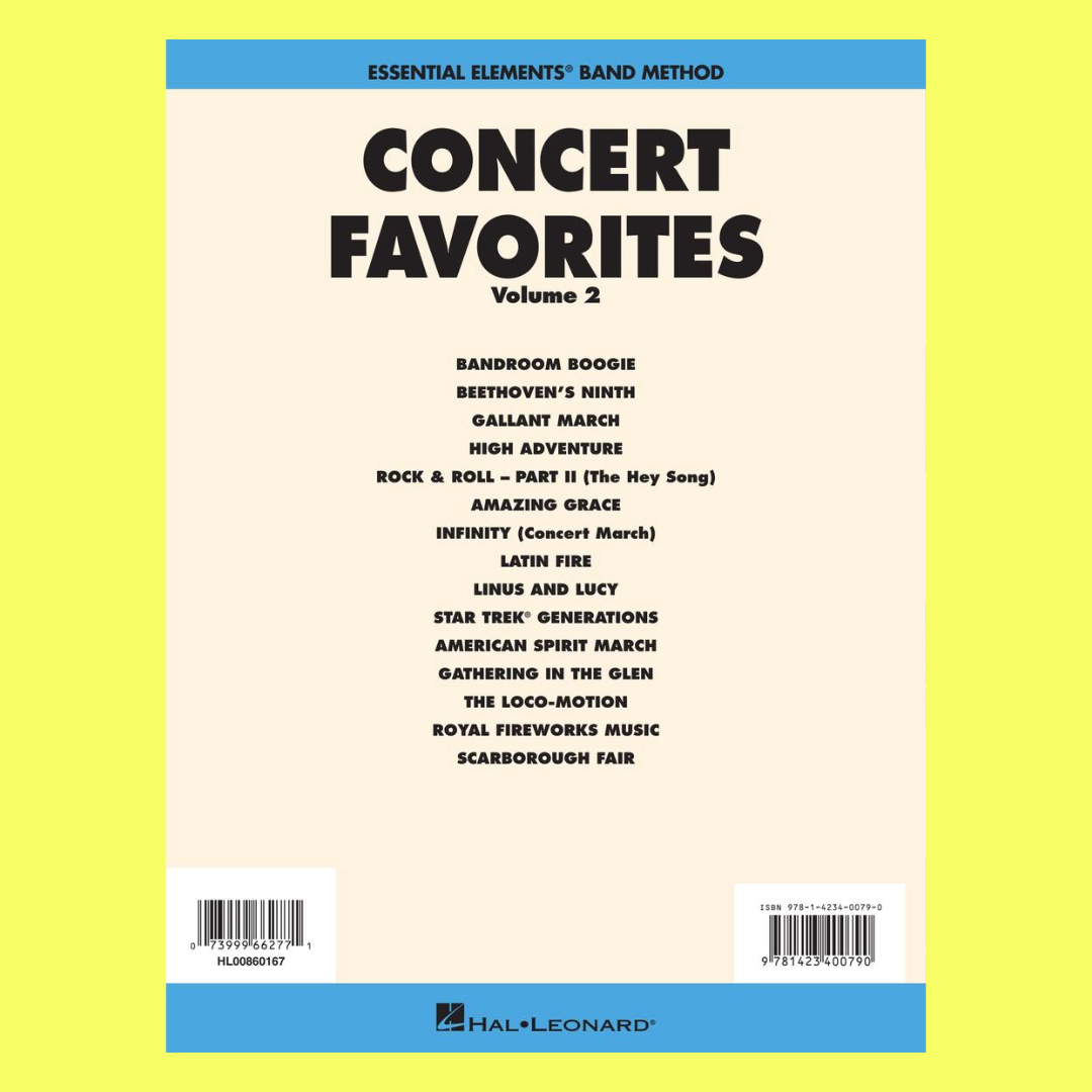 Essential Elements Concert Favorites - Eb Alto Saxophone Volume 2 Book