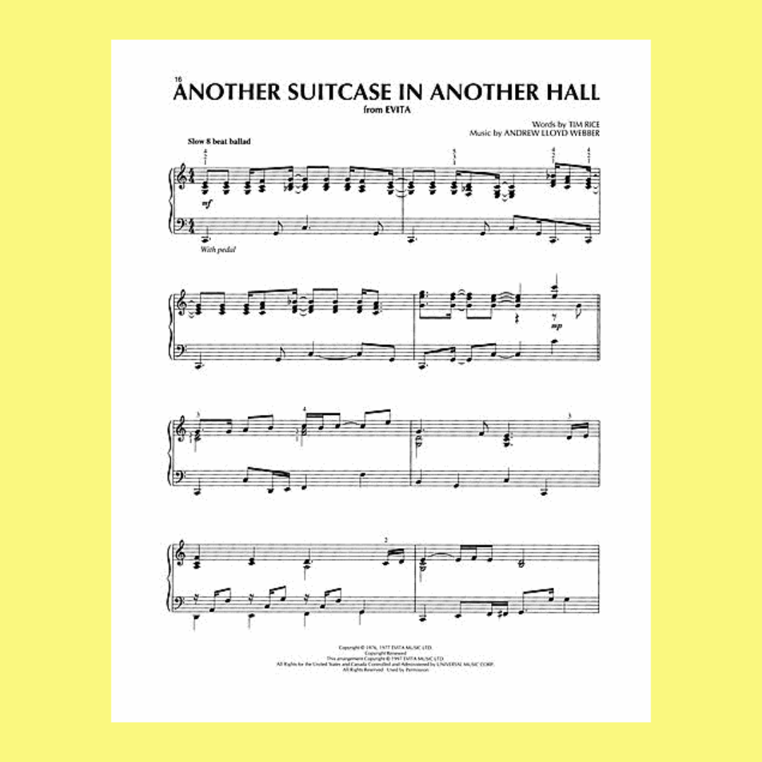 More Andrew Lloyd Webber Piano Solos Book