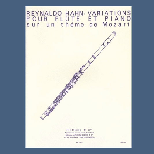 Reynaldo Hahn - Variations On Theme Of Mozart For Flute & Piano Book