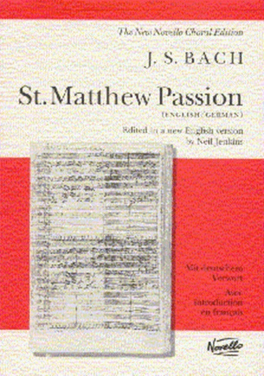 Bach - St Matthews Passion Vocal Score Eng/Ger