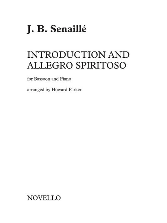 Senaille - Introduction & Allegro Spiritoso Bassoon/Piano
