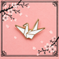 3 Mini Origami Paper Cranes Enamel Pin Set