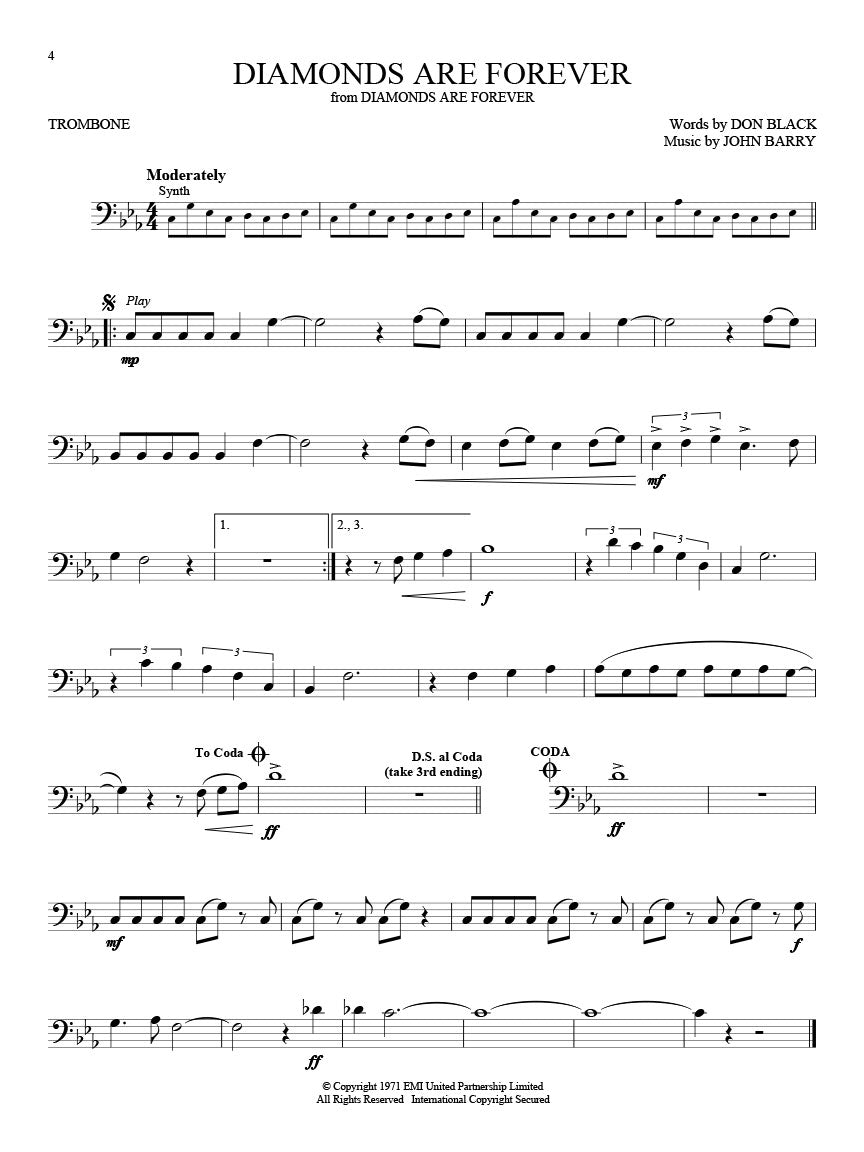 James Bond For Trombone - Play Along Book & Online Audio