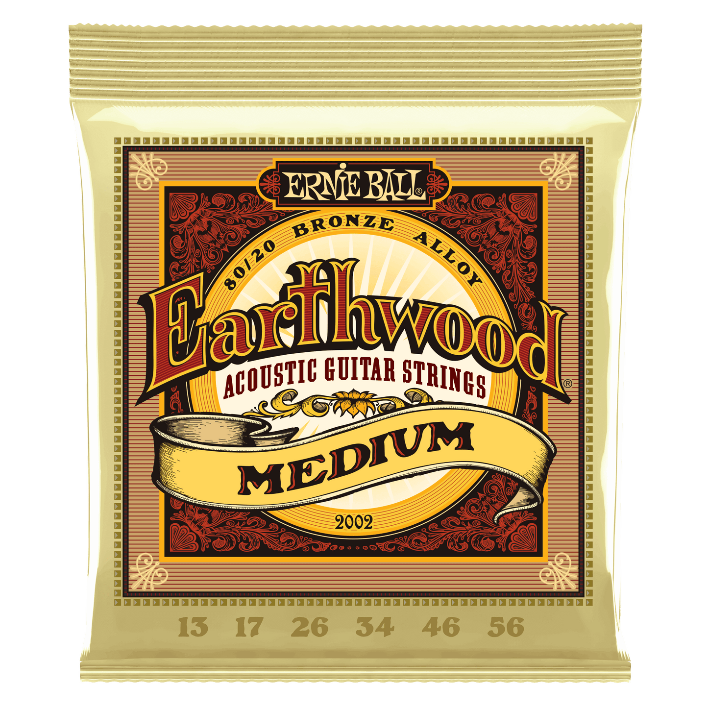 Ernie Ball Earthwood Medium 80/20 Bronze Acoustic Guitar String Set - 13-56