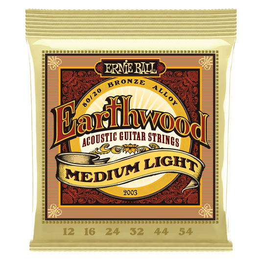 Ernie Ball Earthwood Medium Light 80/20 Bronze Acoustic Guitar String Set - 12-54