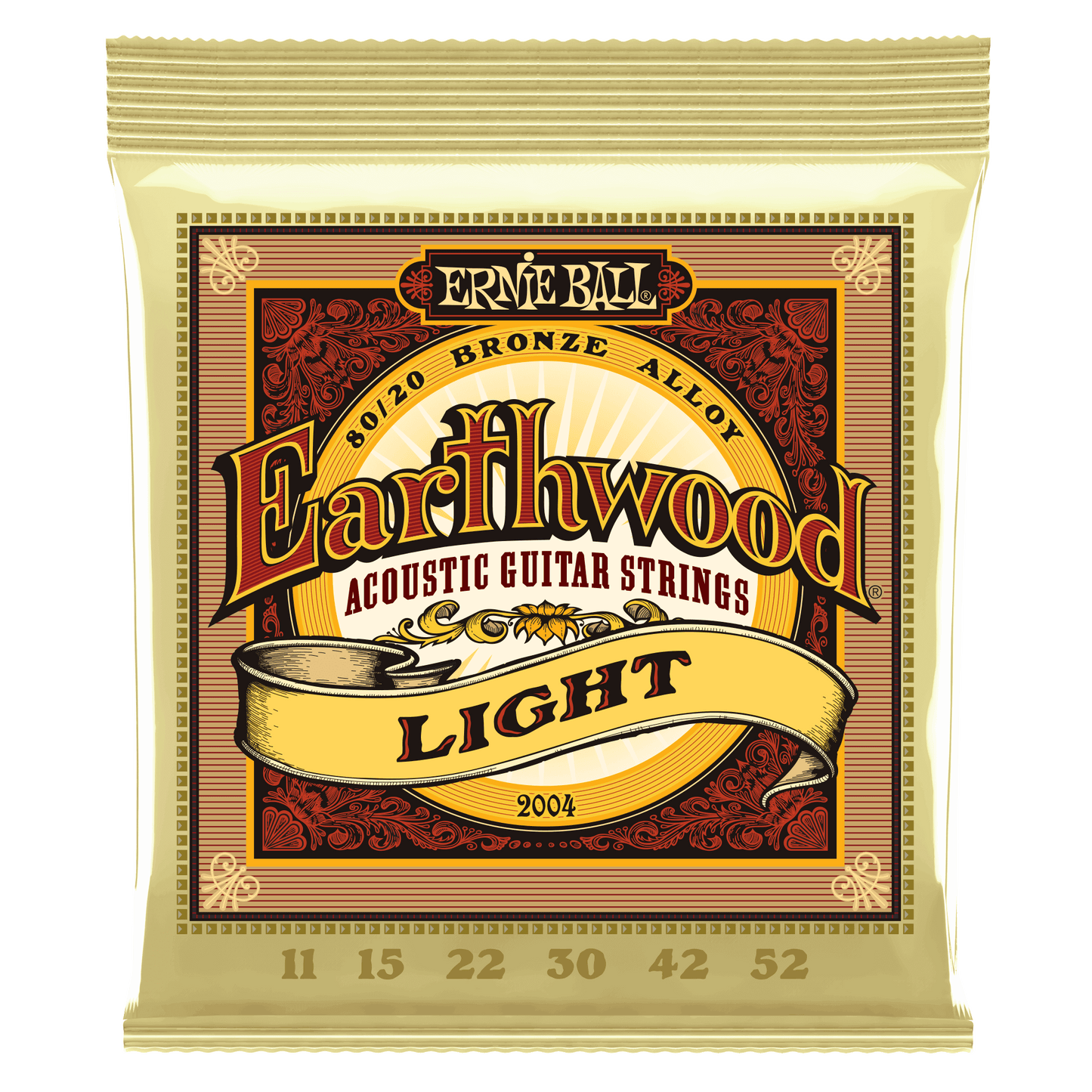 Ernie Ball Earthwood Light 80/20 Bronze Acoustic Guitar Strings Set - 11-52