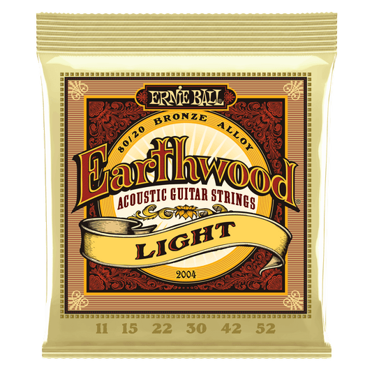 Ernie Ball Earthwood Light 80/20 Bronze Acoustic Guitar Strings Set - 11-52