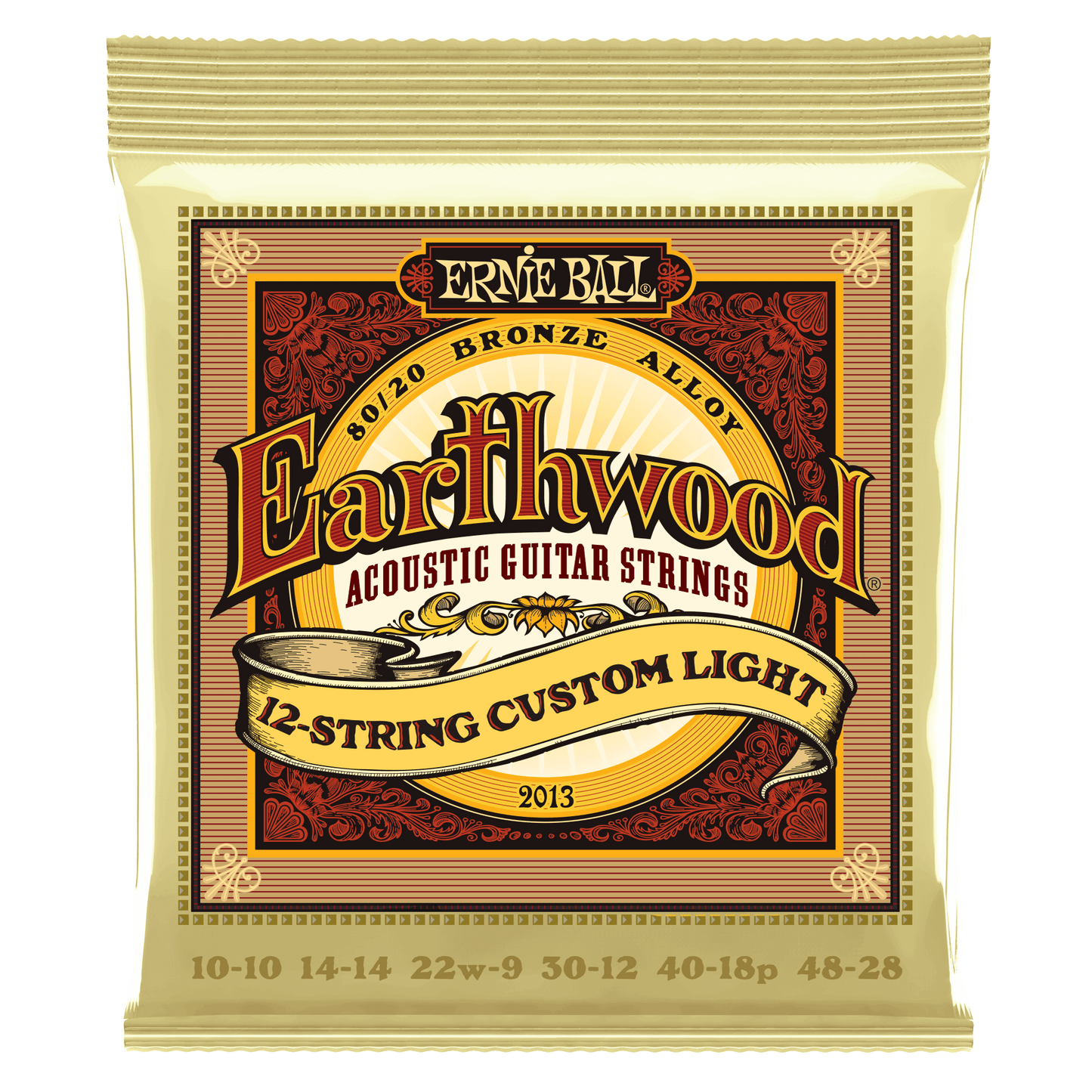 Ernie Ball Earthwood Custom Light 12-String 80/20 Bronze Acoustic Guitar String Set - 10-48
