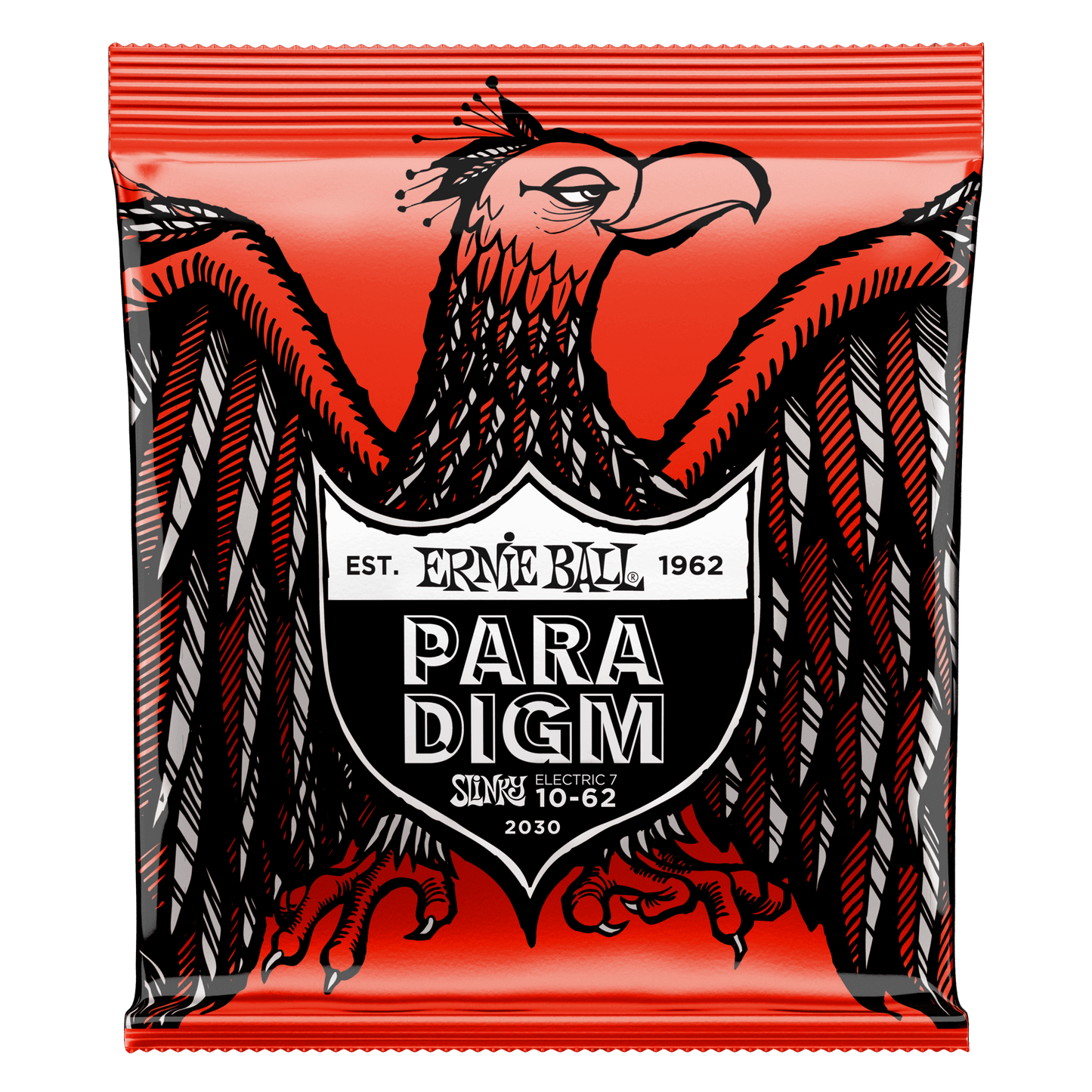 Ernie Ball Skinny Top Heavy Bottom Slinky Paradigm 7-String Electric Guitar Strings Set- 10-62