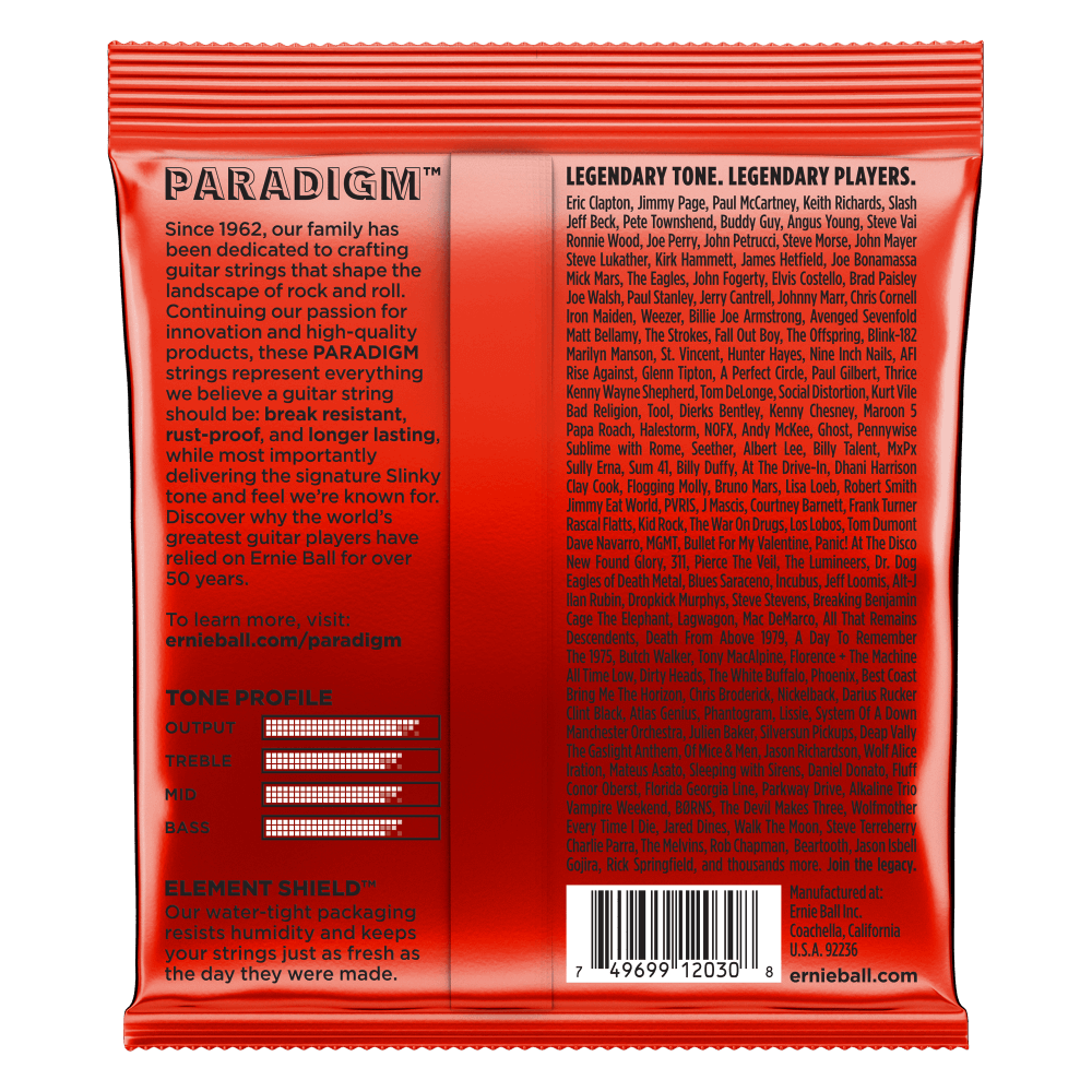 Ernie Ball Skinny Top Heavy Bottom Slinky Paradigm 7-String Electric Guitar Strings Set- 10-62