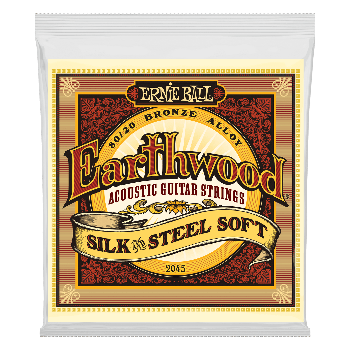 Ernie Ball Earthwood Silk and Steel Soft 80/20 Bronze Acoustic Guitar String Set- 11-52