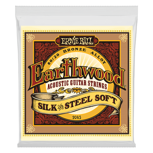 Ernie Ball Earthwood Silk and Steel Soft 80/20 Bronze Acoustic Guitar String Set- 11-52