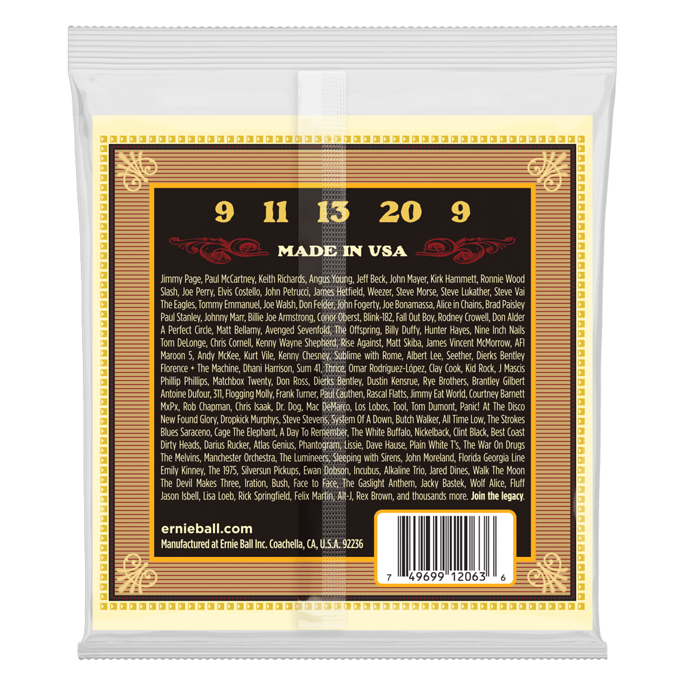 Ernie Ball Earthwood 5-String Banjo Bluegrass Loop End 80/20 Bronze Acoustic Guitar Strings Set- 9-20
