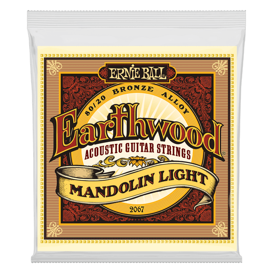 Ernie Ball Earthwood Mandolin Light Loop End 80/20 Bronze Acoustic Guitar String Set- 9-34