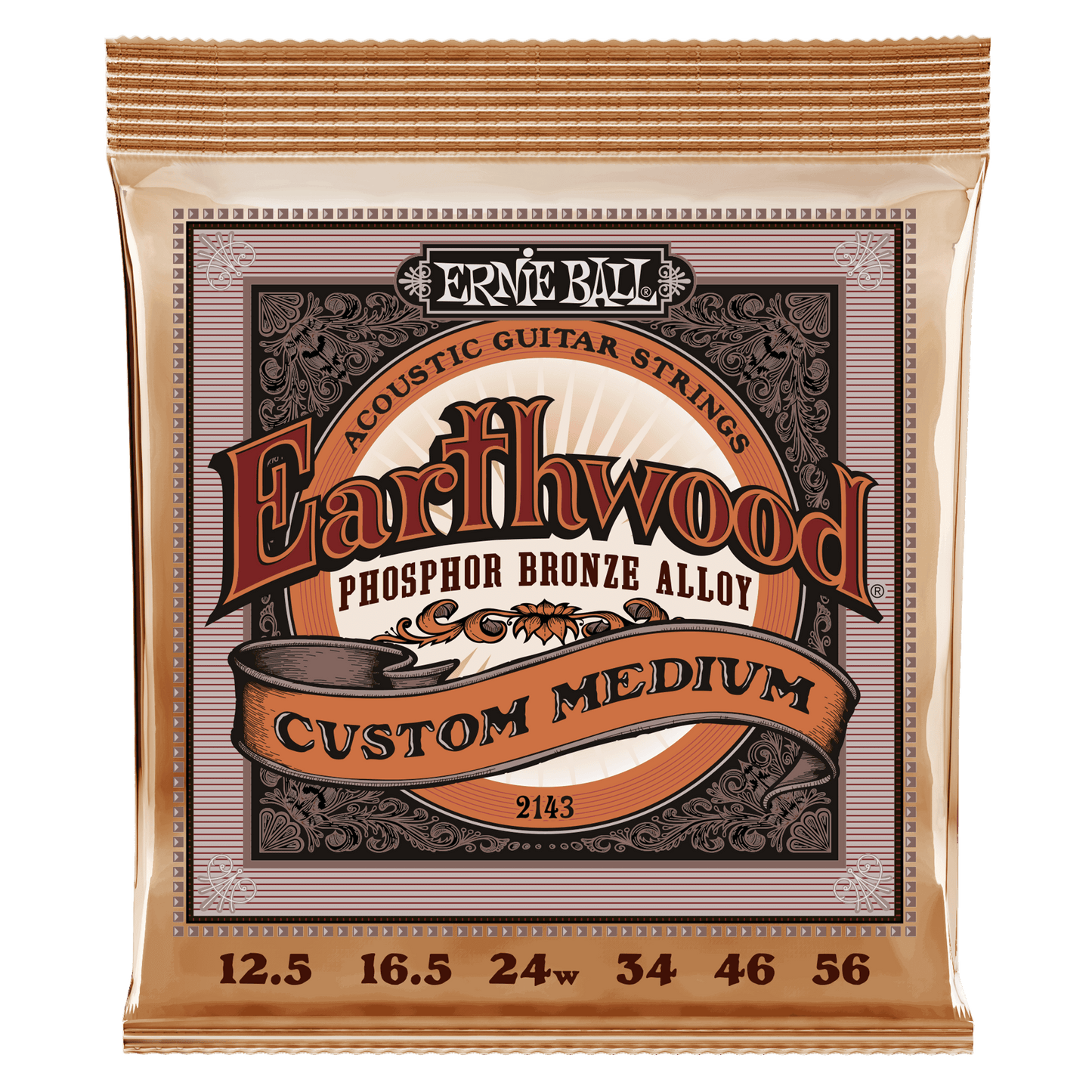 Ernie Ball Earthwood Phosphor Bronze Custom Light Acoustic Guitar String Set- 11.5-54