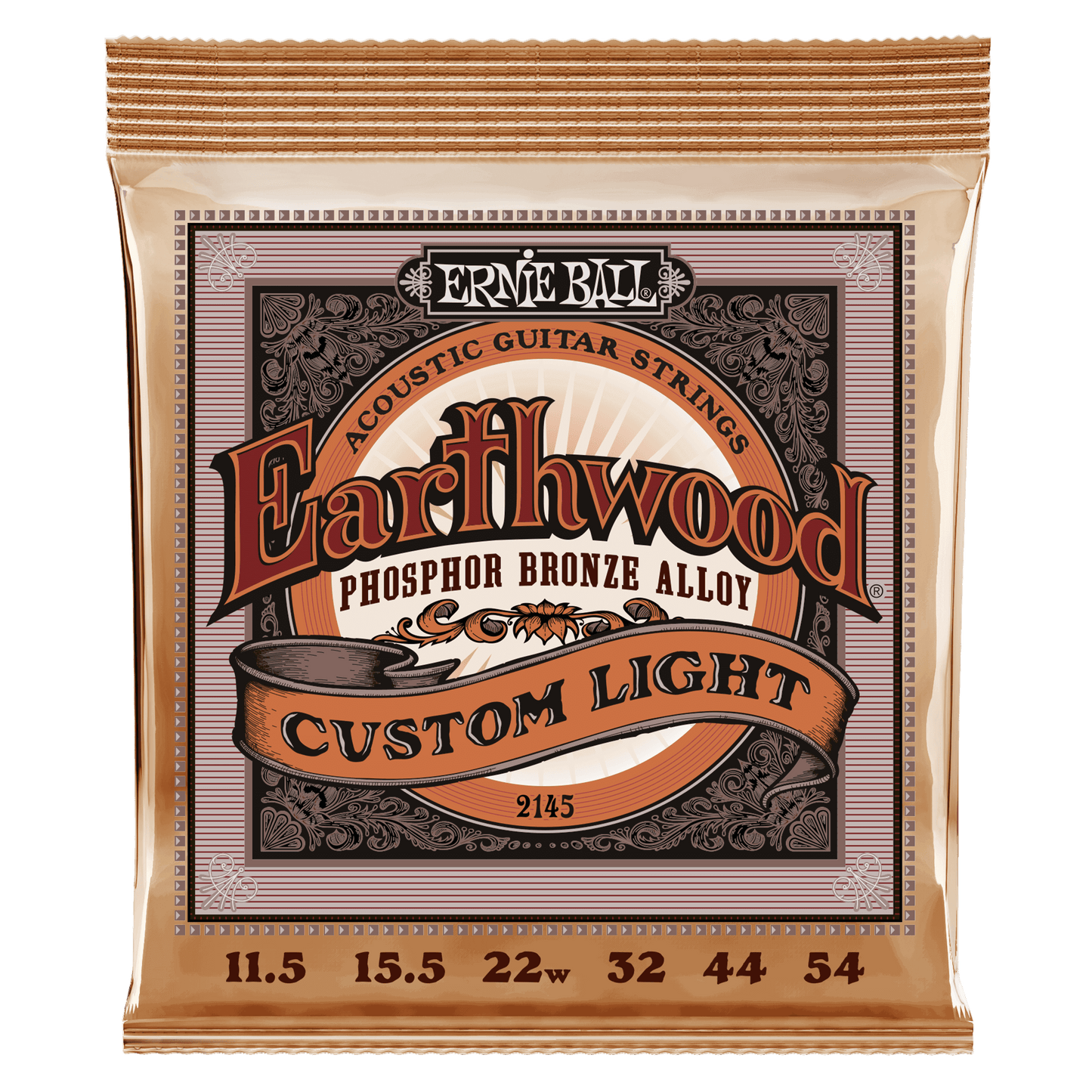 Ernie Ball Earthwood Phosphor Bronze Custom Medium Acoustic Guitar String Set - 11.5-54