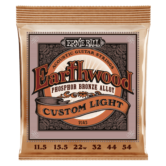 Ernie Ball Earthwood Phosphor Bronze Custom Medium Acoustic Guitar String Set - 11.5-54