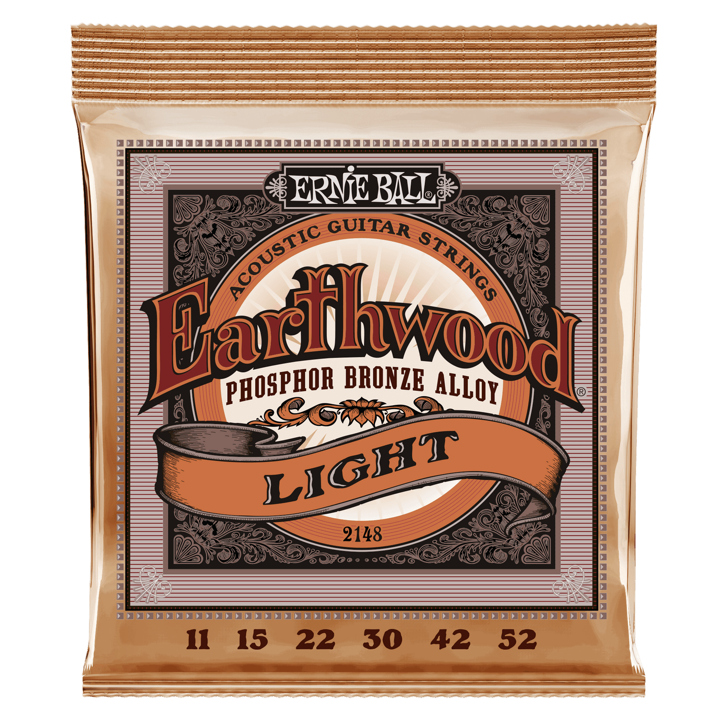 Ernie Ball Earthwood Light Phosphor Bronze Acoustic Guitar String Set- 11-52