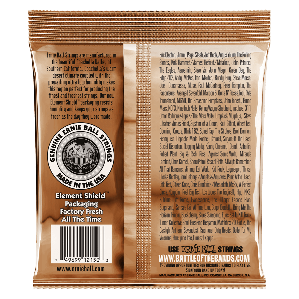 Ernie Ball Earthwood Extra Light Phosphor Bronze Acoustic Guitar Strings Set- 12.5-56