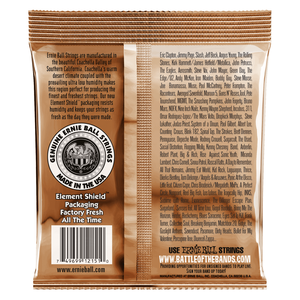 Ernie Ball Earthwood Rock and Blues with Plain G Phosphor Bronze Acoustic Guitar String Set- 10-52