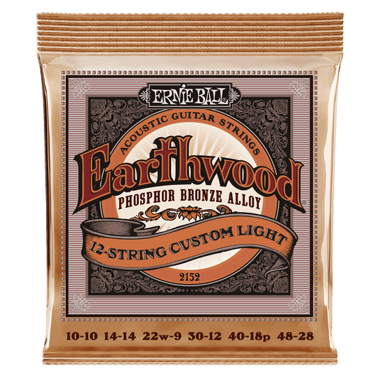 Ernie Ball Earthwood Custom 12-String Light Phosphor Bronze Acoustic Guitar Strings Set- 10-48