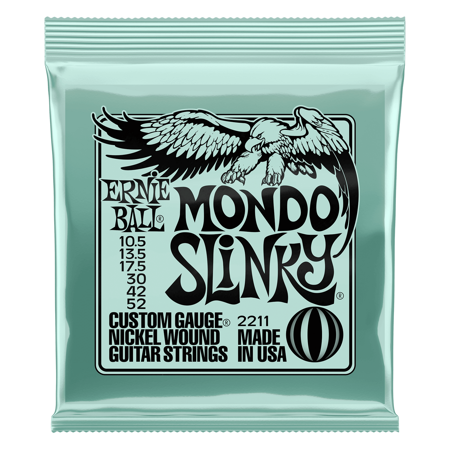 Ernie Ball Mondo Slinky Nickel Wound Electric Guitar Strings Set - 10.5- 52