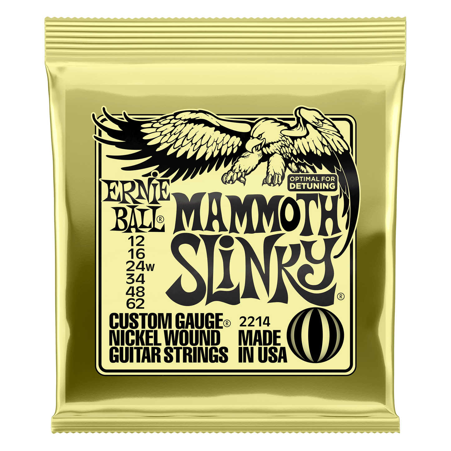 Ernie Ball Mammoth Slinky Nickel Wound Electric Guitar Strings Set - 12-62