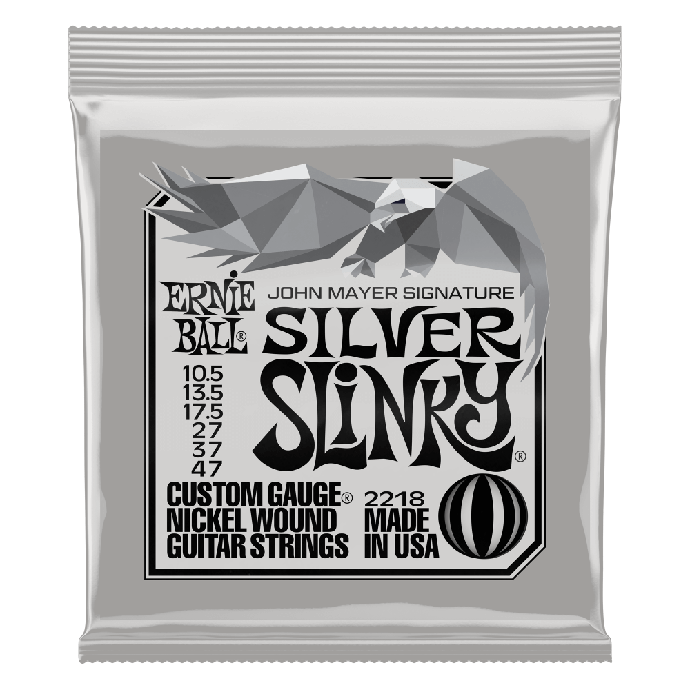 Ernie Ball John Mayer Signature Silver Slinky Nickel Wound Electric Guitar Strings Set - 10.5-47