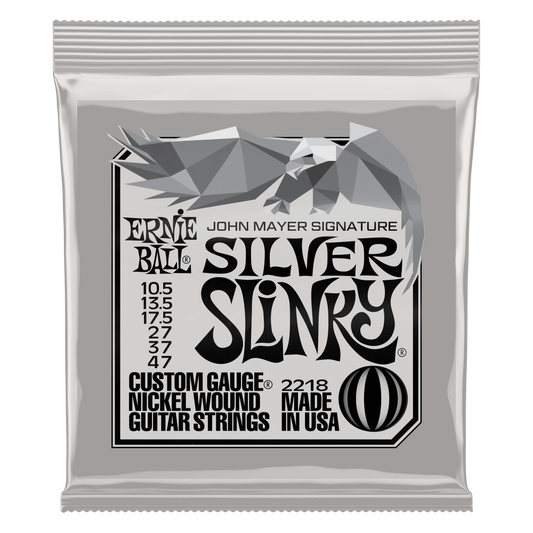 Ernie Ball John Mayer Signature Silver Slinky Nickel Wound Electric Guitar Strings Set - 10.5-47