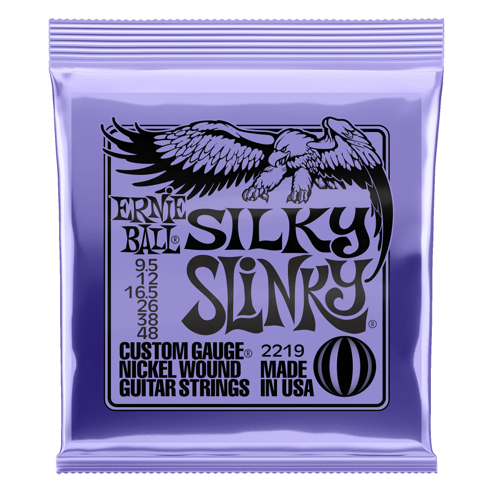 Ernie Ball Silky Slinky Nickel Wound Electric Guitar Strings Set - 9.5-48