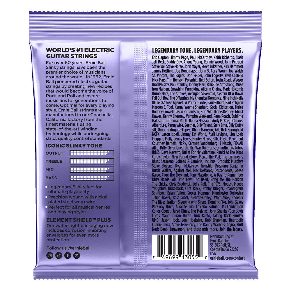 Ernie Ball Silky Slinky Nickel Wound Electric Guitar Strings Set - 9.5-48