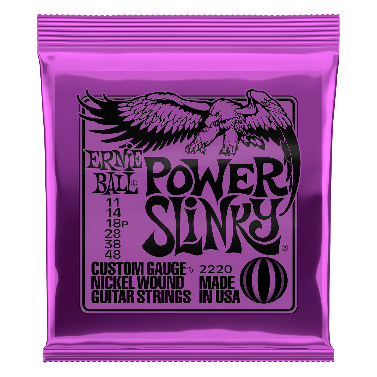 Ernie Ball Power Slinky Nickel Wound Electric Guitar Strings Set - 11-48
