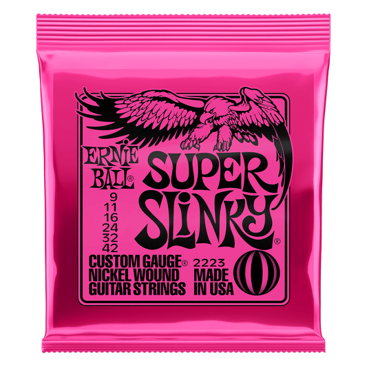 Ernie Ball Super Slinky Nickel Wound Electric Guitar Strings Set - 9-42