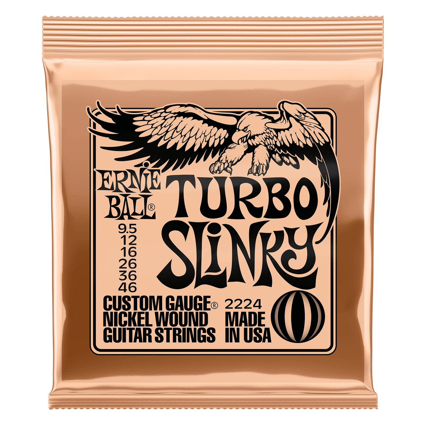 Ernie Ball Turbo Slinky Nickel Wound Electric Guitar Strings Set - 9.5-46