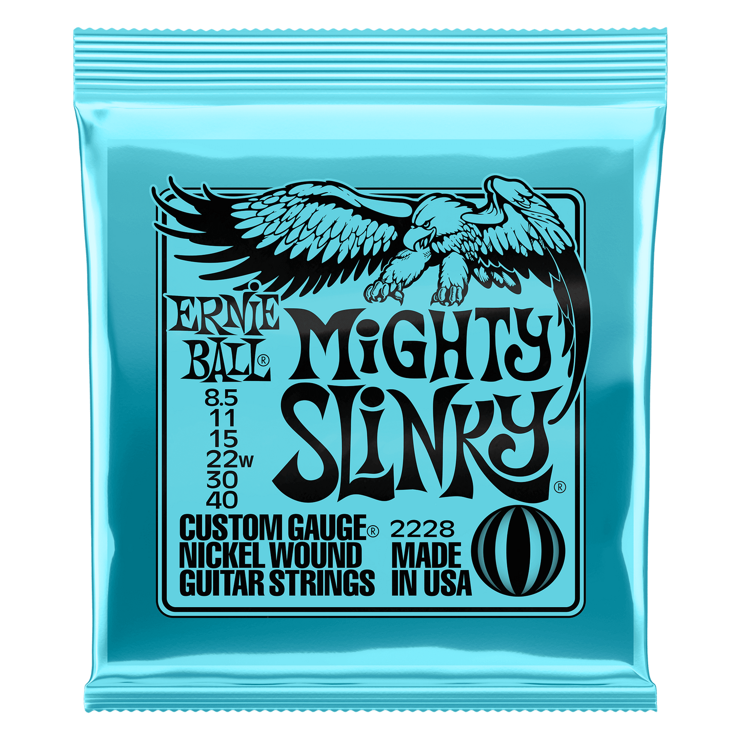 Ernie Ball Mighty Slinky Nickel Wound Electric Guitar Strings Set - 8.5- 40
