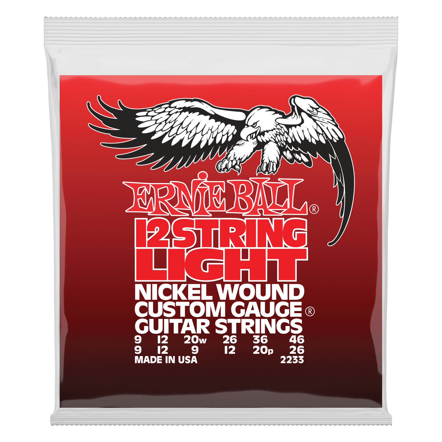 Ernie Ball Light 12-String Nickel Wound Electric Guitar Strings Set - 9-46