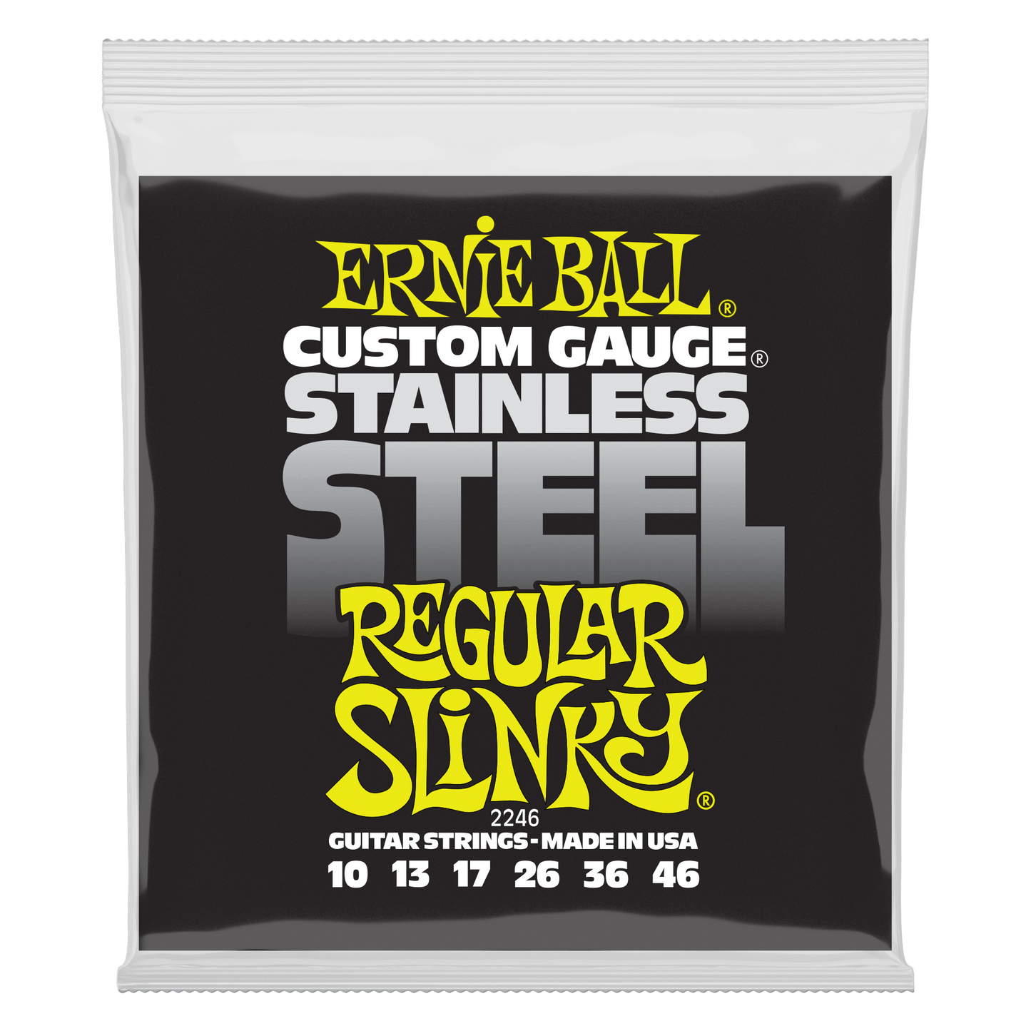 Ernie Ball Regular Slinky Stainless Steel Wound Electric Guitar Strings Set - 10-46