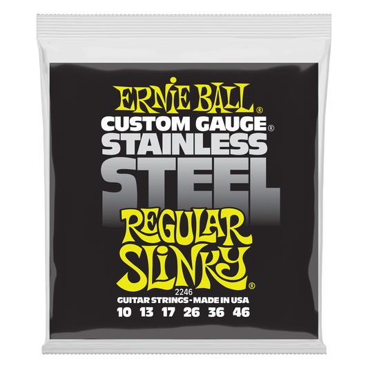 Ernie Ball Regular Slinky Stainless Steel Wound Electric Guitar Strings Set - 10-46