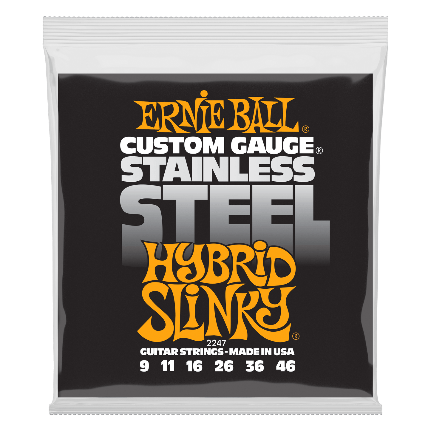Ernie Ball Hybrid Slinky Stainless Steel Wound Electric Guitar Strings Set - 9-46