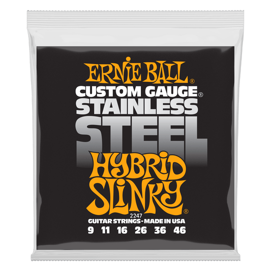Ernie Ball Hybrid Slinky Stainless Steel Wound Electric Guitar Strings Set - 9-46